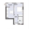 Однокомнатная квартира, 34,37 кв.м., белый вариант, Codru Residence! thumb 6