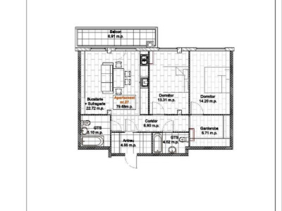 Apartament cu 2 camere, 79 m2, direct de la dezvoltator! 