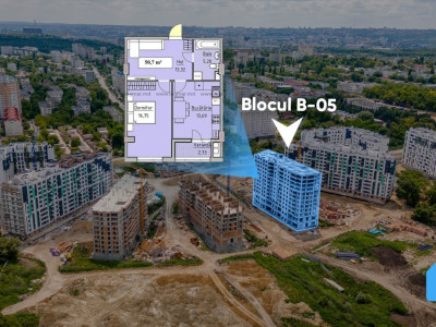 Apartament cu 1 cameră și living, în prima etapă | Cartierul Cluj