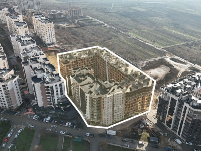 Apartament cu 1 cameră+living, bloc nou, variantă albă, Durlești, Chișinău. 