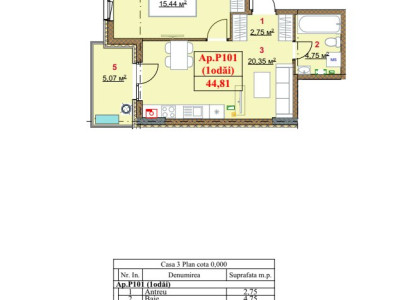 Apartament în rate de la dezvoltator! Durlești Residence, 1 cameră, 44,81 mp.