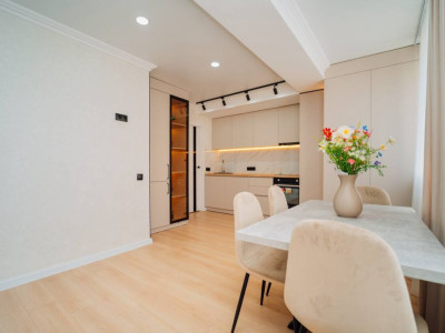 Apartament cu 1 cameră + living în bloc nou, reparație euro, Durlești.