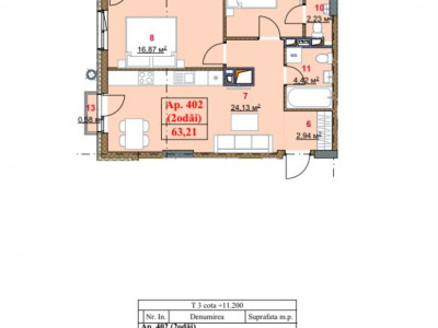 Квартира в рассрочку от застройщика! Durlești Residence, 2 комнаты, 67,08 кв.м.