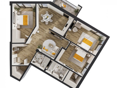 Квартира в рассрочку! 3 комнаты + гостиная, Solomon Grenoble