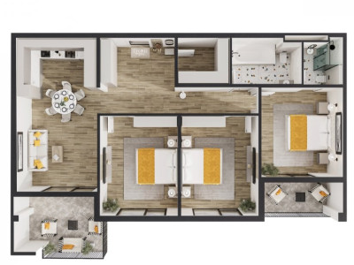 Apartament cu 3 camere în Complexul Solomon Grenoble 