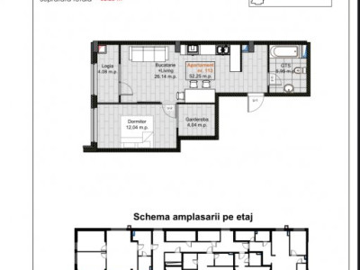 Apartament cu 1 cameră + living, 52,25 mp, Hora Village. Achitare în rate!