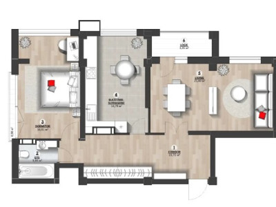 Durlești, str. Cartușa, 2 camere, bloc nou, variantă albă!