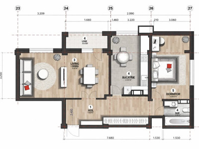 Дурлешты, ул. Картуша — 2 комнаты, новострой, белый вариант!